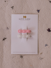 Load image into Gallery viewer, Daisy Set of 2 Embroidered Hair Clips / Livy Lou Collection