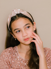 Load image into Gallery viewer, Reese Gold Satin Knotted Headband