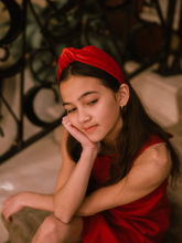 Load image into Gallery viewer, Ruby Velvet Knotted Headband