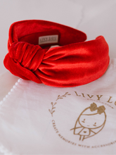 Load image into Gallery viewer, Ruby Velvet Knotted Headband