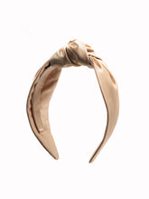 Load image into Gallery viewer, Reese Gold Satin Knotted Headband