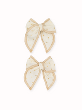 Load image into Gallery viewer, Gia Cotton Gold Embossed Mini Fable Bow