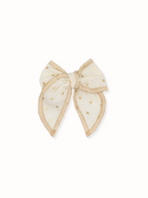 Load image into Gallery viewer, Gia Cotton Gold Embossed Mini Fable Bow