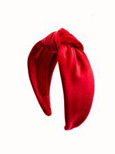 Load image into Gallery viewer, Ruby Velvet Knotted Headband
