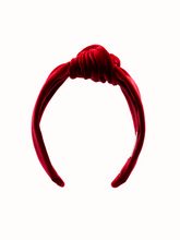 Load image into Gallery viewer, Ruby Velvet Knotted Headband