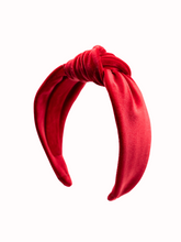 Load image into Gallery viewer, Ruby Velvet Knotted Headband