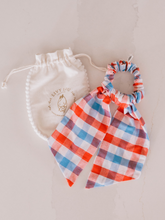 Load image into Gallery viewer, red, white, and blue scrunchie