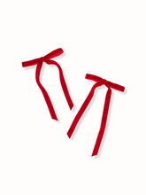 Load image into Gallery viewer, Ruby Velvet Skinny Schoolgirl Bows
