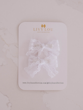 Load image into Gallery viewer, Belle Epoque White Lace Pinwheel Bows ( 2 piece set )