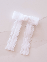 Load image into Gallery viewer, Belle Epoque White Lace and Velvet Bow