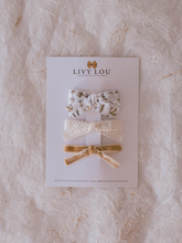 Load image into Gallery viewer, Our best-selling combination of three hairbows: Liberty of London bow, crochet bow, and velvet bow