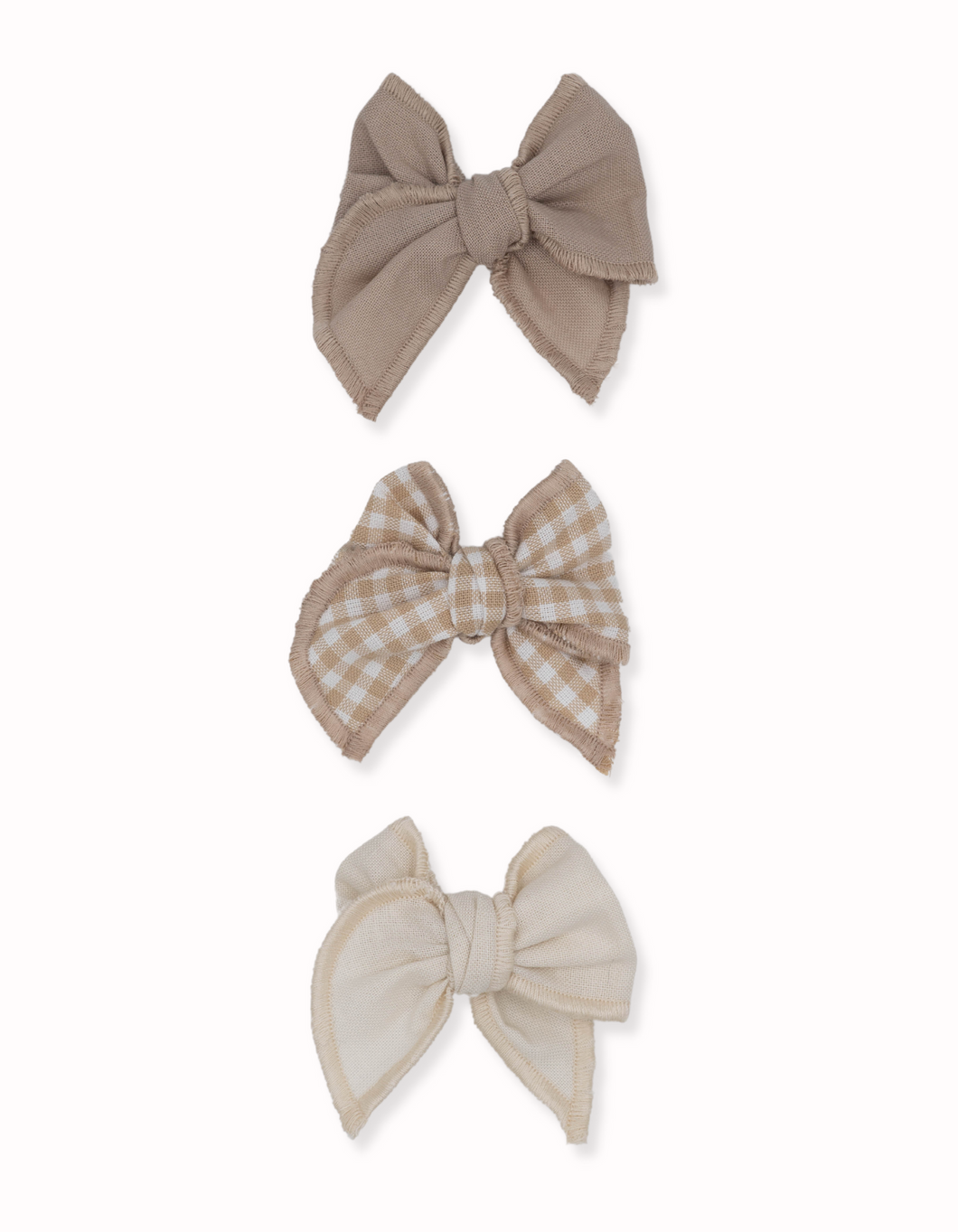 Neutral Solids and Plaid Mini Fable Clips