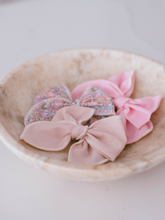 Load image into Gallery viewer, Livy Lou Collection Mara Organic Cotton Large Fable Bow Peach Blush