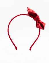 Load image into Gallery viewer, Cherry Red Velvet headband holiday collection