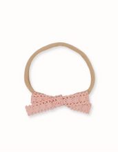 Load image into Gallery viewer, Hannah Crochet Baby Bow Headband