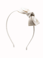 Load image into Gallery viewer, Livy Lou Collection Ivory Organic Cotton Double Bow Headband