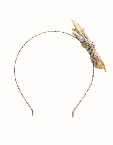 Liberty of London Betsy Double Bow Headband yellow, Livy Lou Collection
