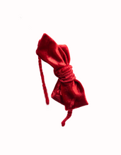 Load image into Gallery viewer, Cherry Red velvet headband holiday collection