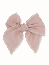Load image into Gallery viewer, Livy Lou Collection Mara Peach Blush Organic Cotton Fable Bow