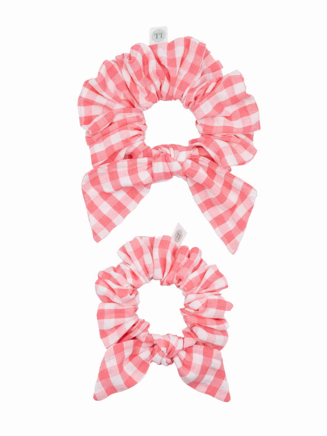 Plaid Scrunchie Coral Pink / Livy Lou Collection