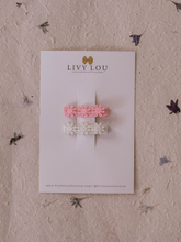 Load image into Gallery viewer, Daisy Set of 2 Embroidered Hair Clips / Livy Lou Collection
