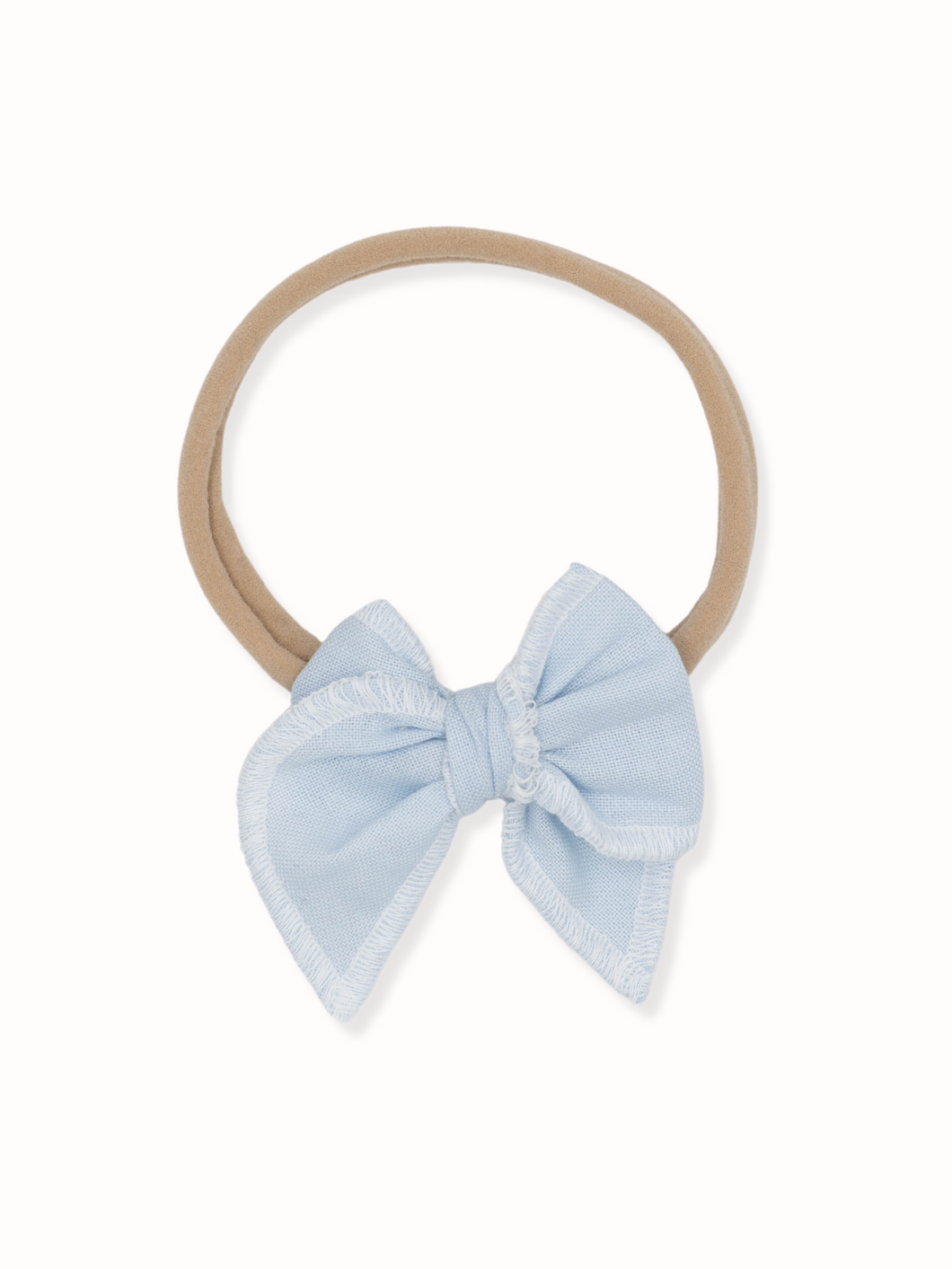 Cindy Organic Cotton Baby Bow headband in light powder blue organic cotton / Livy Lou Collection