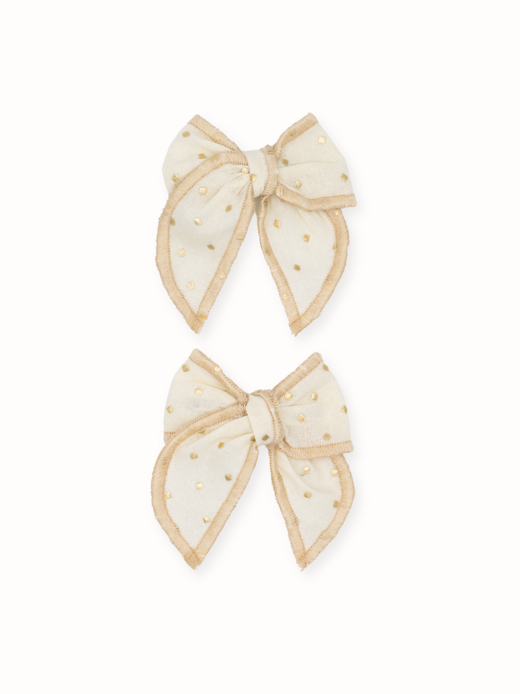 Gia Cotton Gold Embossed Mini Fable Bow