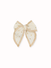 Load image into Gallery viewer, Gia Cotton Gold Embossed Mini Fable Bow
