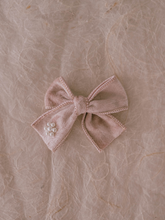 Load image into Gallery viewer, Velvet Bow with Pearl Details, Livy Lou Collection
