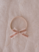 Load image into Gallery viewer, Velvet baby headband with lace, Livy Lou Collection
