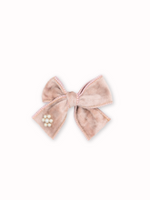 Load image into Gallery viewer, Velvet Bow with Pearl Details, Livy Lou Collection
