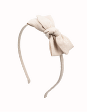 Load image into Gallery viewer, Livy Lou Collection Maya headband in 100% Linen fabric in solid cream color

