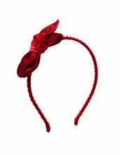 Load image into Gallery viewer, Cherry red velvet Headband Holiday Collection
