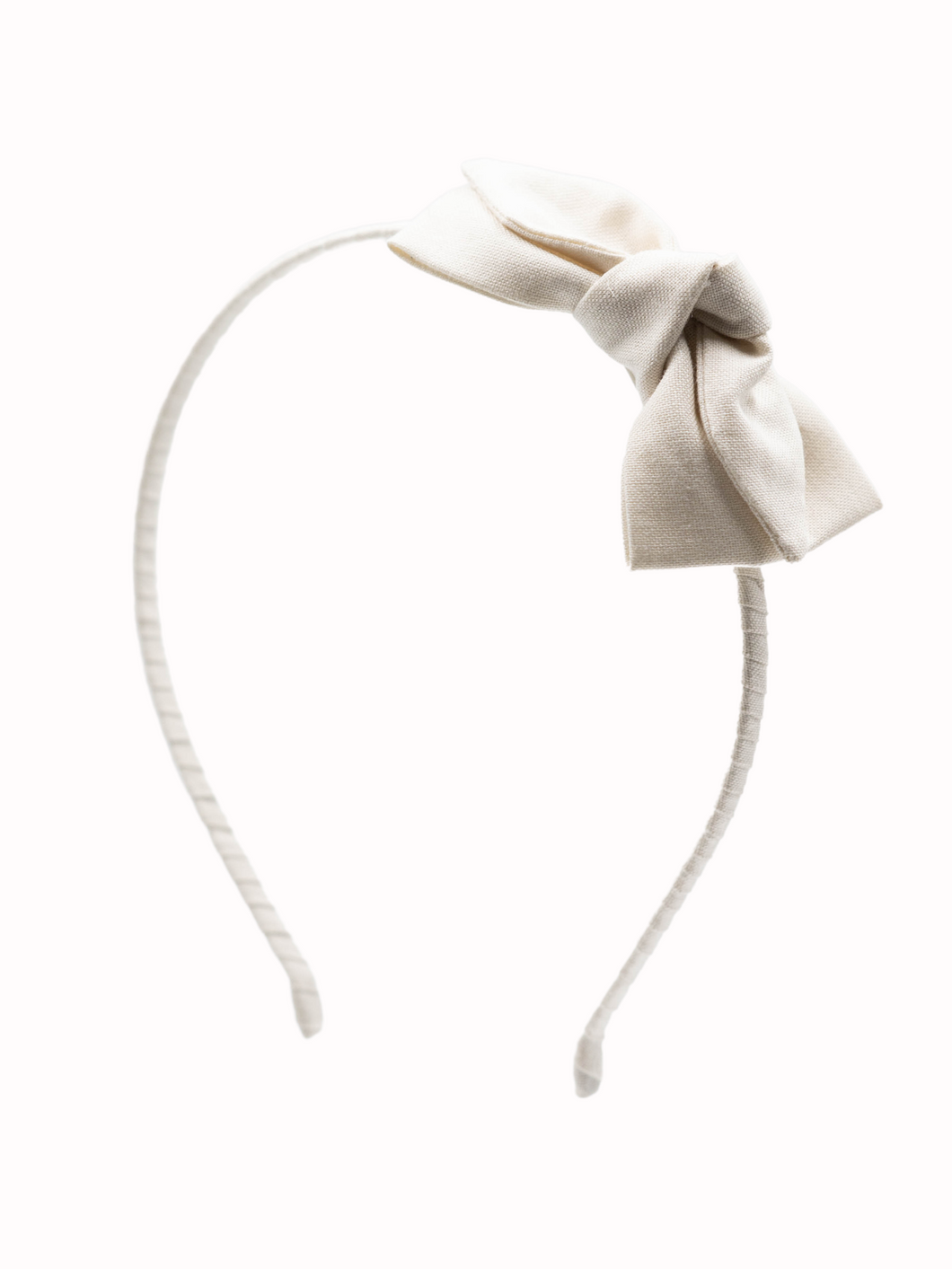 Livy Lou Collection Ivory Organic Cotton Double Bow Headband