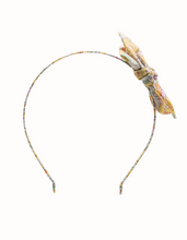 Load image into Gallery viewer, Liberty of London Betsy Double Bow Headband yellow, Livy Lou Collection
