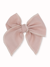 Load image into Gallery viewer, Livy Lou Collection Mara Peach Blush Organic Cotton Fable Bow
